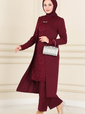 1 Bordo Broş Detaylı Takım 1 Bordo Broş Detaylı Takım