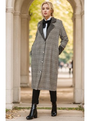 Kazayağı Desenli Kaban Siyah Gri Kazayağı Desenli Kaban Siyah Gri