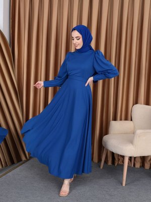 Kadın Balon Kol Scuba Elbise