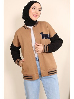 Camel Üç İplik Şardonlu Ceket