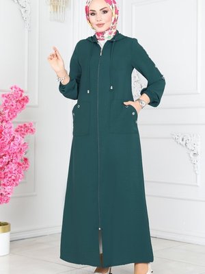 Petrol Kuşgözü Detaylı Mevsimlik Ferace Petrol Kuşgözü Detaylı Mevsimlik Ferace