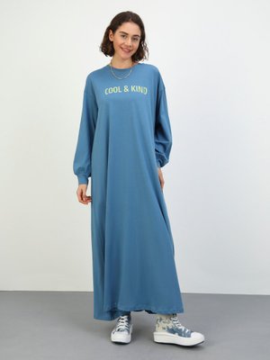 Pamuklu Basic Elbise İndigo