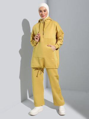 Scuba Tunik & Pantolon İkili Eşfoman Takım Yağ Yeşili Scuba Tunik & Pantolon İkili Eşfoman Takım Yağ Yeşili