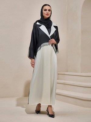 Elegant Abaya Siyah Ekru