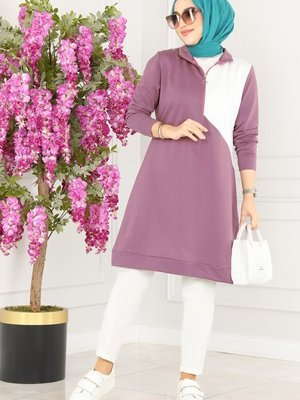 Koyu Lila Garnili Spor Tunik Koyu Lila Garnili Spor Tunik