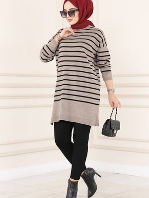 Vizyon Çizgili Triko Tunik Vizyon Çizgili Triko Tunik