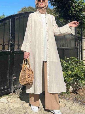 Kahve Çizgili Müslin Kap Kahve Çizgili Müslin Kap