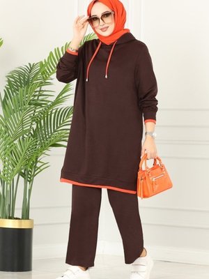 Kahve & Oranj Garnili Spor Takım Kahve & Oranj Garnili Spor Takım