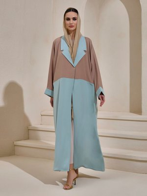 Kahverengi Two Color Abaya Set