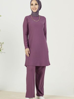 Koyu Lıla Tunik Pantolon