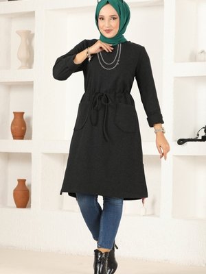 Siyah Beli Tünelli Kışlık Tunik Siyah Beli Tünelli Kışlık Tunik