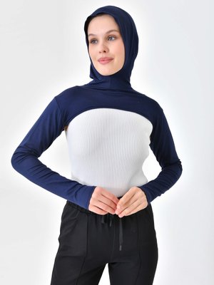 Lacivert Boneli Boyunluklu Kolluk