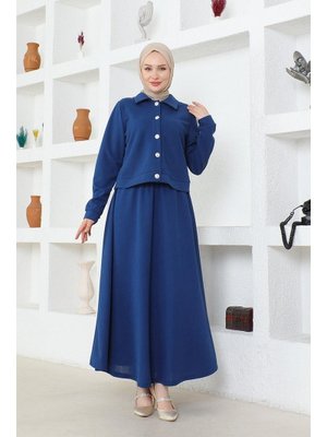 İndigo Elsa Etekli Scuba Takım