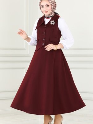 Bordo Yelekli Takım Bordo Yelekli Takım