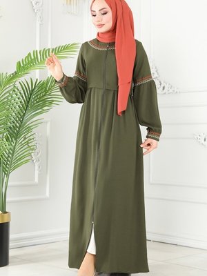 Haki Nakış İşlemeli Aerobin Ferace