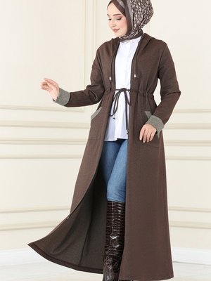 Kahve Beli Tünelli Kışlık Ferace Kahve Beli Tünelli Kışlık Ferace