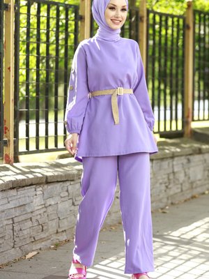 Tunik + Pantolon Mor