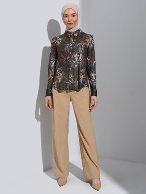 Kahverengi Desenli Gömlek