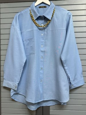 Önü Çıkarılabilir Zincir Detaylı Cepli Yazlık Şık Oversize Gömlek Tunik