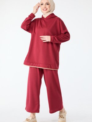 Bordo Battal Beden Tunik Pantolon Bordo Battal Beden Tunik Pantolon