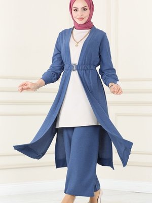 İndigo Kemerli Kışlık İkili Takım İndigo Kemerli Kışlık İkili Takım