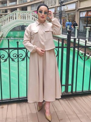 Efsane Dabıl Etekli Takım Krem