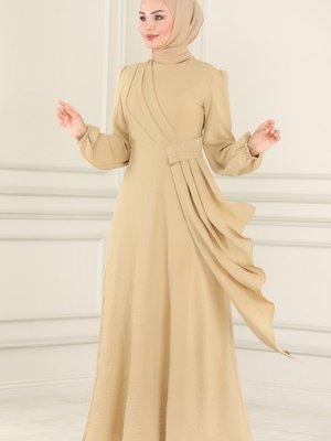 Kumsal Beji Drapeli Aerobin Elbise