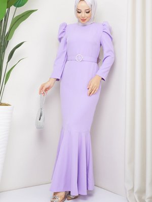Akşın Abiye Elbise Açık Lila