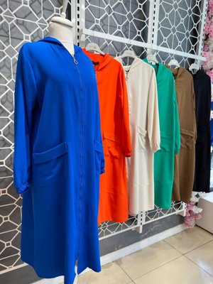 Fermuarlı Kapşonlu Cep Detaylı Tesettür Kap