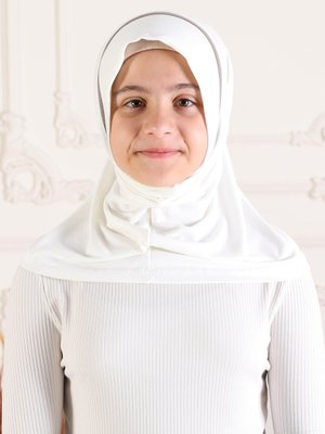 Krem Çocuk Hijap Düz Renk Biyeli Krem Çocuk Hijap Düz Renk Biyeli