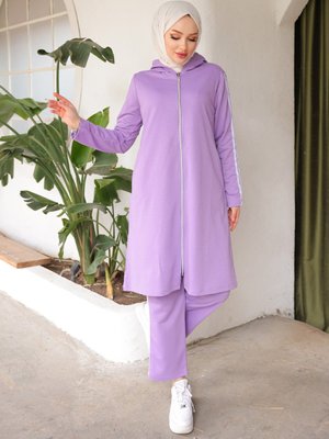 Önden Fermuarli Testtür Eşofman Takımı Lila Önden Fermuarli Testtür Eşofman Takımı Lila