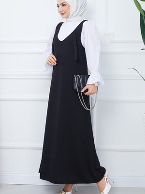 Nehir Örme Jile Elbise Siyah