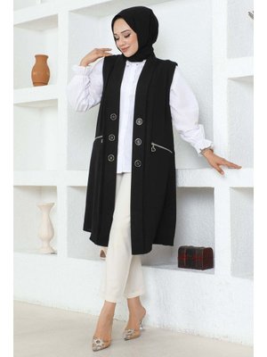 Siyah Büyük Beden Ayrobin Yelek Siyah Büyük Beden Ayrobin Yelek