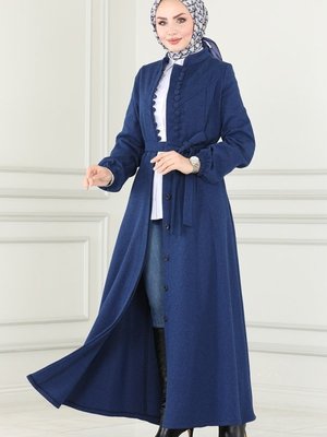 Saks Düğmeli Kışlık Ferace Saks Düğmeli Kışlık Ferace