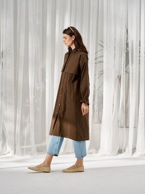 Pamuklu Aller Gömlek Kahverengi