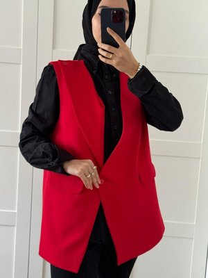 Kırmızı Asimetrik Kesim Farklı Model Çeket Kırmızı Asimetrik Kesim Farklı Model Çeket
