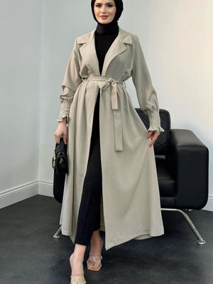 Kadın Bej (taş) Kuşaklı Trençkot T Kadın Bej (taş) Kuşaklı Trençkot T