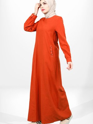 Kiremit Keten Elbise