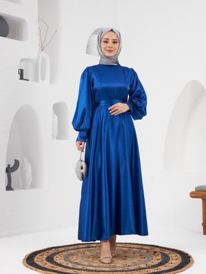 Gönül Abiye Elbise Saks Mavi Gönül Abiye Elbise Saks Mavi