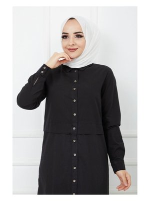 Baskı Detaylı Tunik Siyah