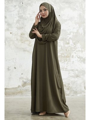 Haki Tek Parça Namaz Elbisesi Haki Tek Parça Namaz Elbisesi