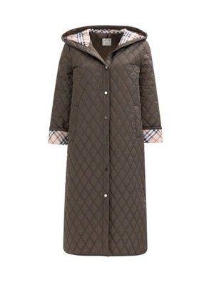 Büyük Beden Astarı Desenli Kapitone Anorak Qks Kaban #23