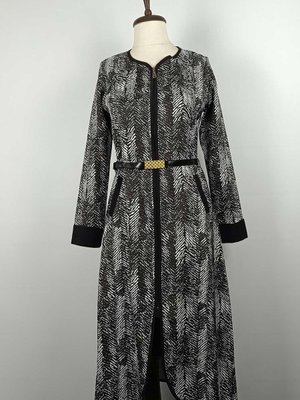 Desenli Fermuarlı Kap Siyah Desenli Fermuarlı Kap Siyah