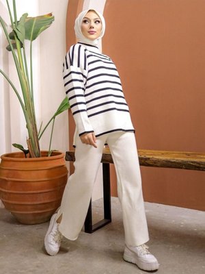 Çizgili Triko Takım Çizgili Triko Takım