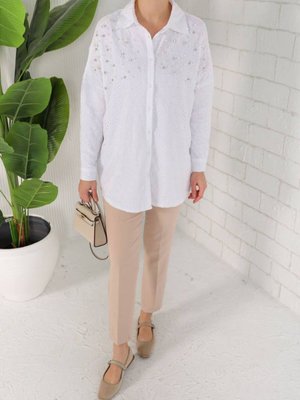 Melek Fisto İncili Brode Gömlek