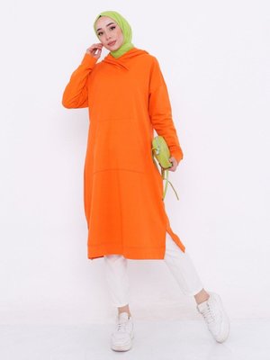 Kapüşonlu Sweatshirt Oranj Kapüşonlu Sweatshirt Oranj