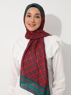 Vintage Özel Tasarım Pamuksu Şal Cok Renkli