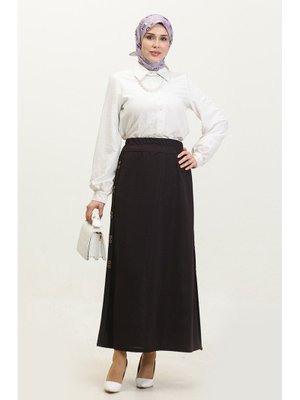 Ahenk Büyük Beden Düğme Detaylı Etek Ahenk Büyük Beden Düğme Detaylı Etek