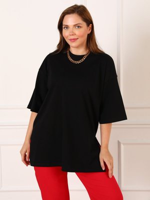 Siyah Büyük Beden Oversize Tişört
