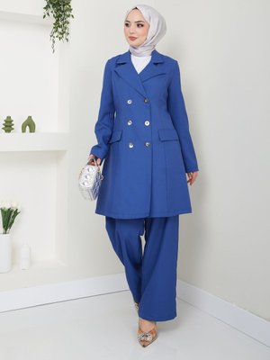Blazer Ceket Pantolonlu Takım İndigo